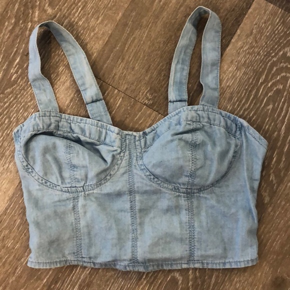 Forever 21 Tops - Denim Crop Top